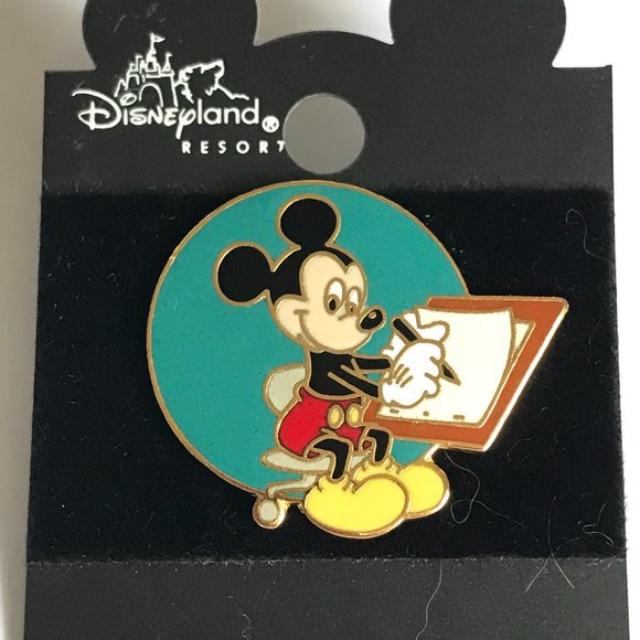 Vintage Disney Mickey Animator Pin Lapel Artist Signed Taiwan Rare Disneyana - Picture 2 of 10